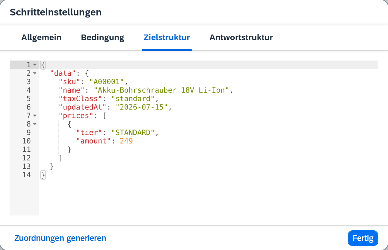 Zuordnungen aus Referenzdaten generieren
