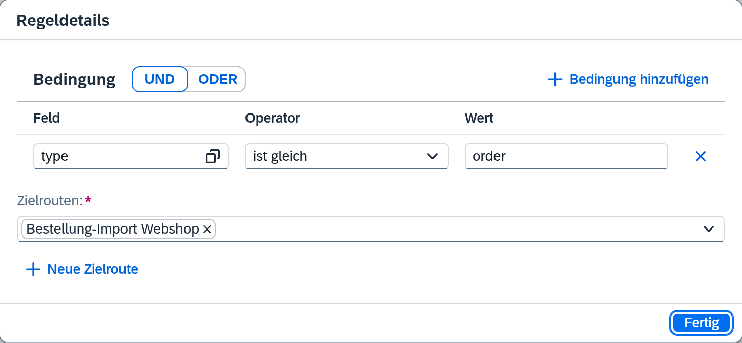 Routen – Verteilung, Regeldetails
