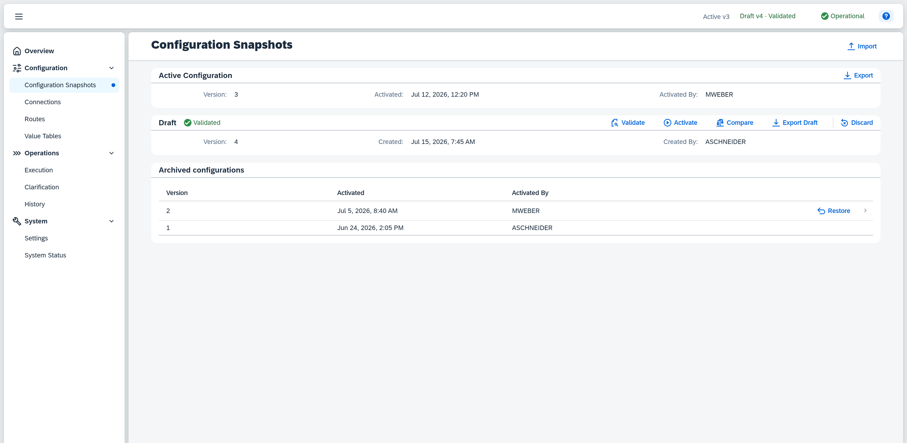 Configuration Snapshots